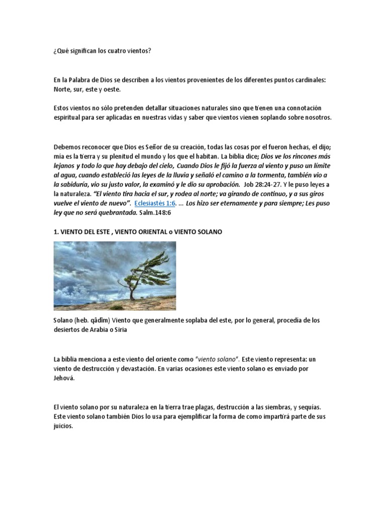 Qué Significan Los Cuatro Vientos | PDF | Moisés | Herida