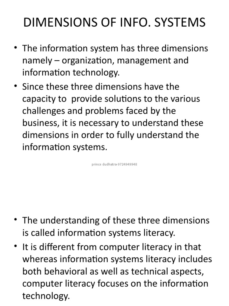Dimensions of Info Systems-Prince Dudhatra-9724949948 | PDF | Computer ...