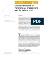 Effects of Classroom Practices On Reading Comprehension, Engagement, and Motivations For Adolescents