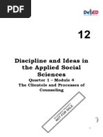 Discipline and Ideas in The Applied Social Sciences: Quarter 1 - Module 4 The Clientele and Processes of Counseling