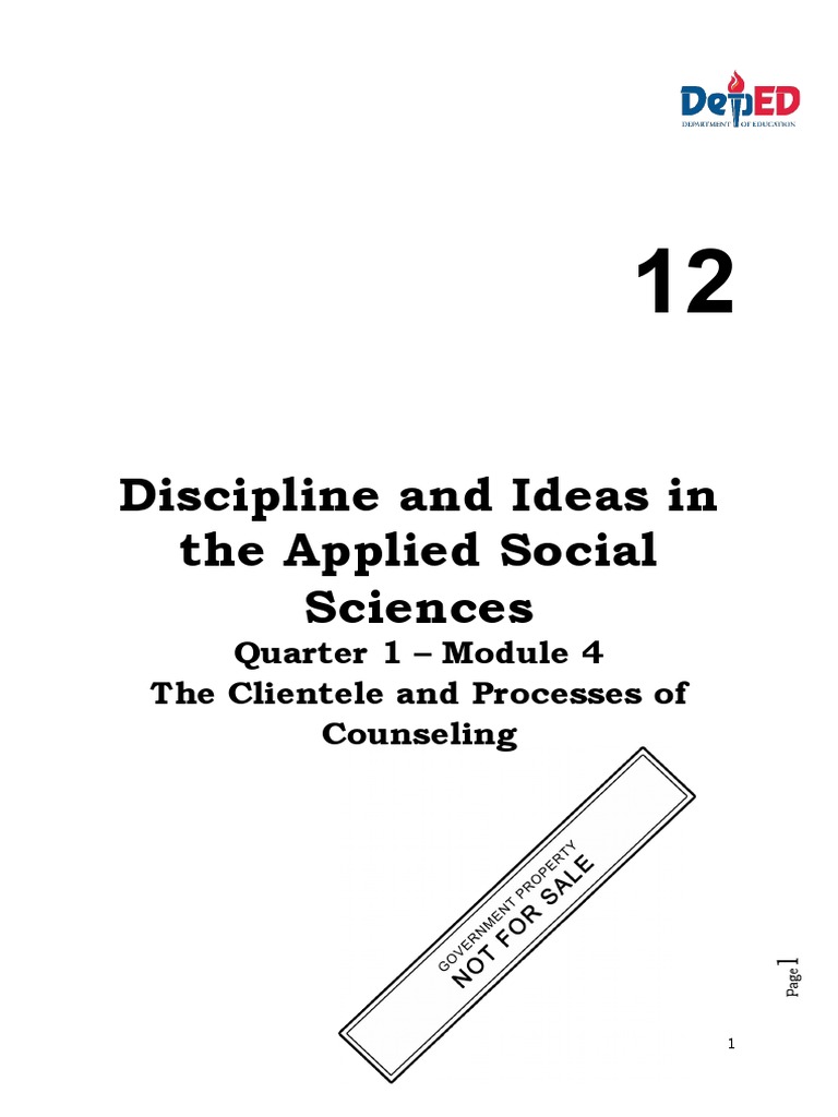 Discipline and Ideas in The Applied Social Sciences: Quarter 1 - Module ...