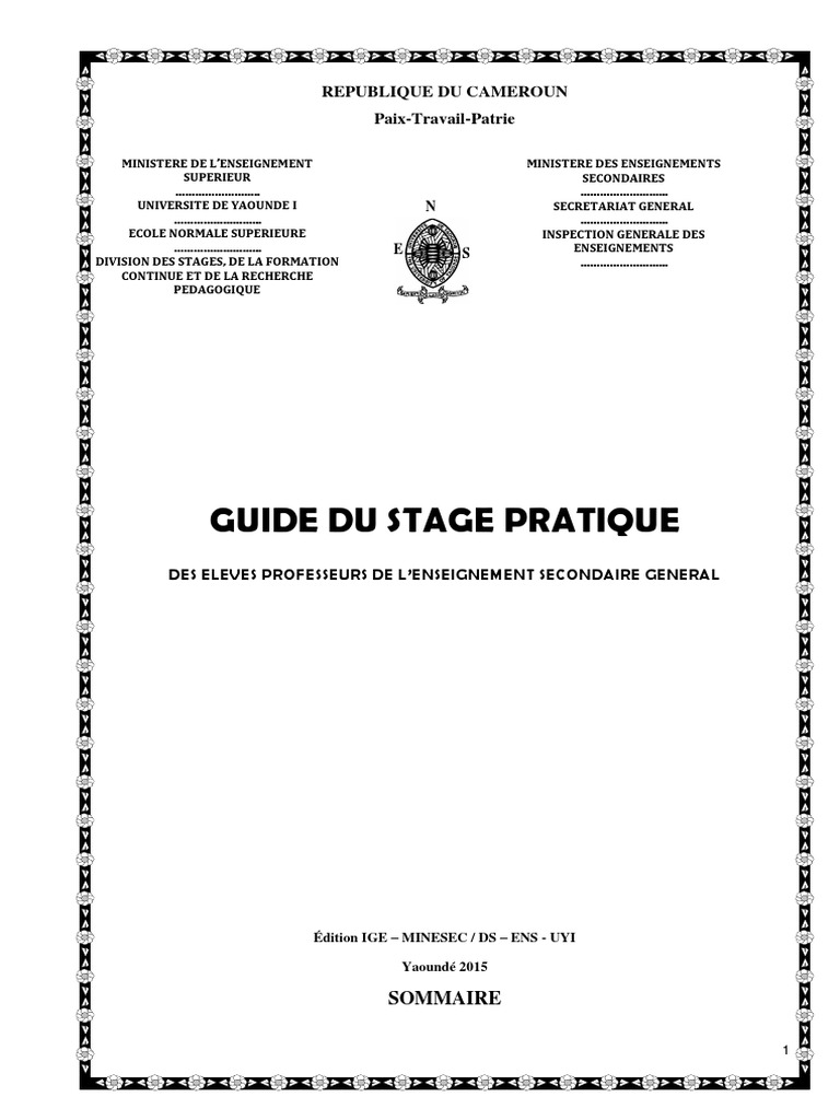 Guide de Stage pour Élèves Professeurs | PDF | Pédagogie | Enseignants