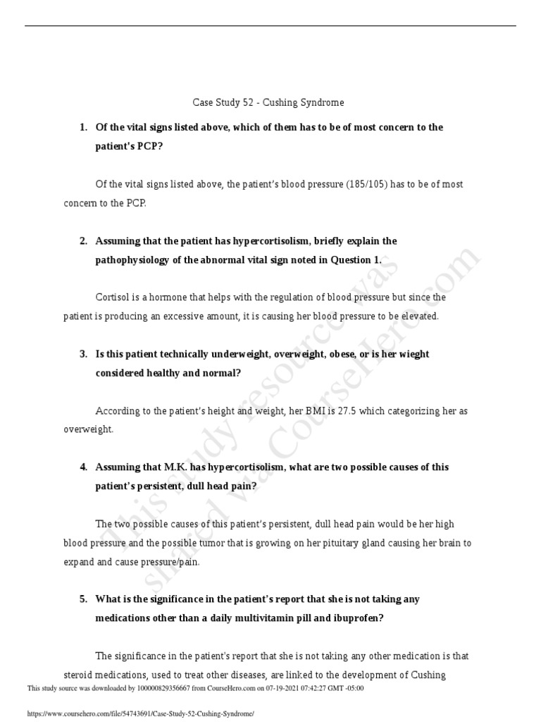 Cushing Syndrome: Hypertension Insights | PDF | Diseases And Disorders ...