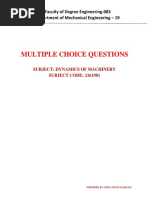 Multiple Choice Questions: Faculty of Degree Engineering-083 Department of Mechanical Engineering - 19