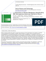 Implementation of Ethanol Dehydration Using Dividing-Wall Heterogeneous Azeotropic Distillation Column