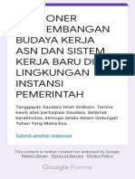 Kuesioner Pengembangan Budaya Kerja Asn Dan Sistem Kerja Baru Di Lingkungan Instansi Pemerintah