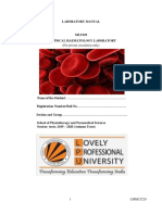 LABORATORY MANUAL FOR CLINICAL HAEMATOLOGY