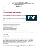 2.7 Comment optimiser la Gestion de vos fournisseurs