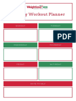 Weekly Workout Planner: Monday Tuesday
