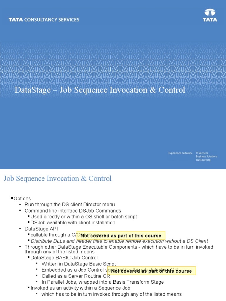 Datastage Job Sequence Invocation & Control PDF Control Flow