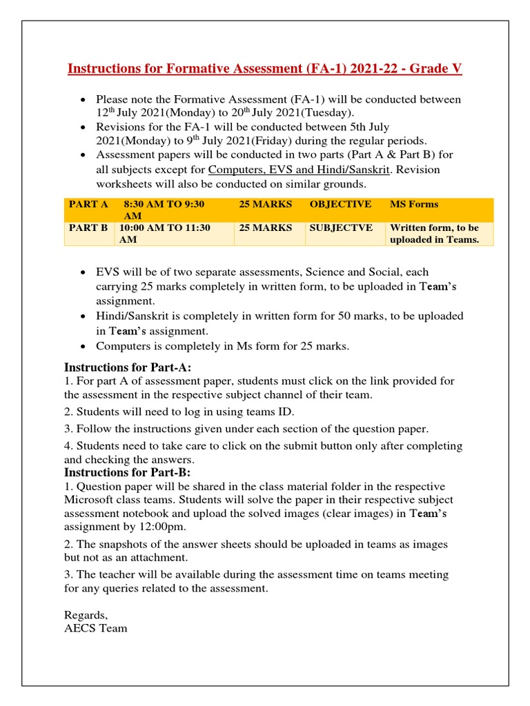 Instructions For FA-1 Grade 5 | PDF | Art | Career & Growth