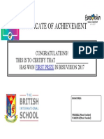 CERTIFICATE OF ACHIEVEMENT First