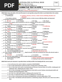 Summative Test in Hope 4