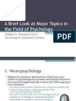 A Brief Look at Major Topics in The Field of Psychology: Matthew L. Eisenhard, Psy.D. Psychology For Business & Industry