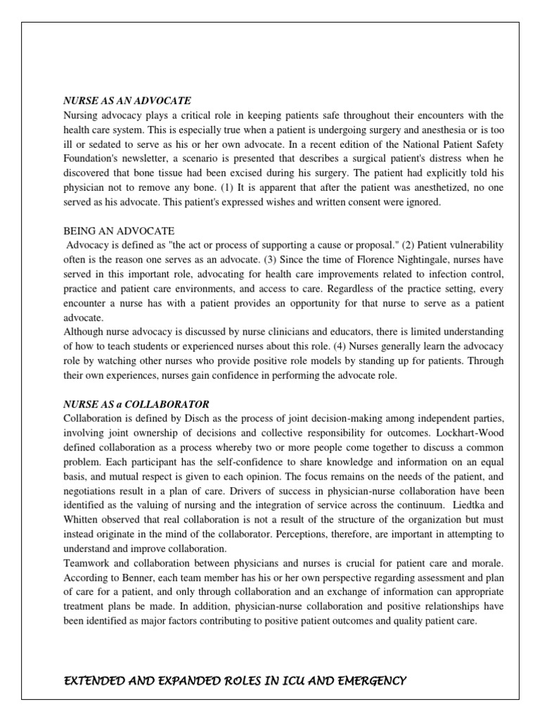 Extended and Expanded Roles of Nurses 4 | PDF | Surgery | Nursing