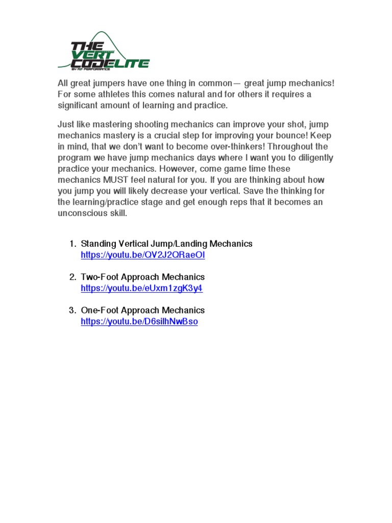 Jump Mechanics The Vert Code Elite PDF