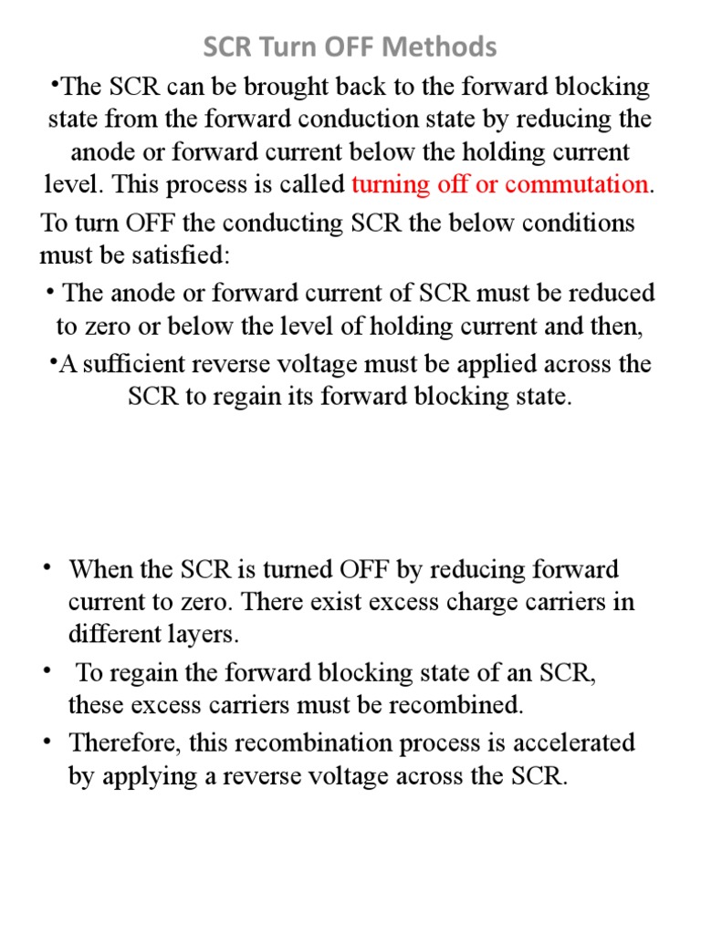 SCR Turn Off Methods Explained | PDF | Electrical Network | Capacitor