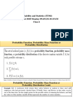 Probability and Statistics (IT302) 17 August 2020 Monday 09:45AM-10:15AM Class 6