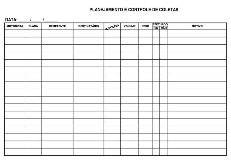 Modelos de Controle de Coletas | PDF