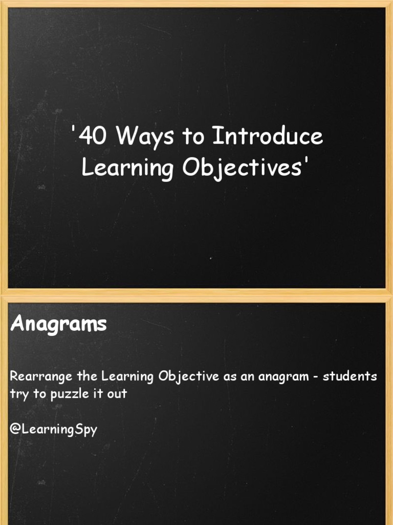 40 Ways To Introduce Learning Objectives | PDF | Learning | Phrase