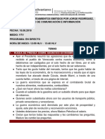 Principales Planteamientos Emitidos Por Jorge Rodrguez Ministro de Comunicacin e Informacin