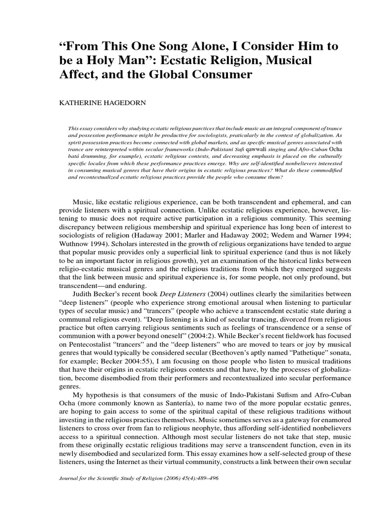 Hagedorn, Katherine 'From This One Song Alone, I Consider Him To Be A