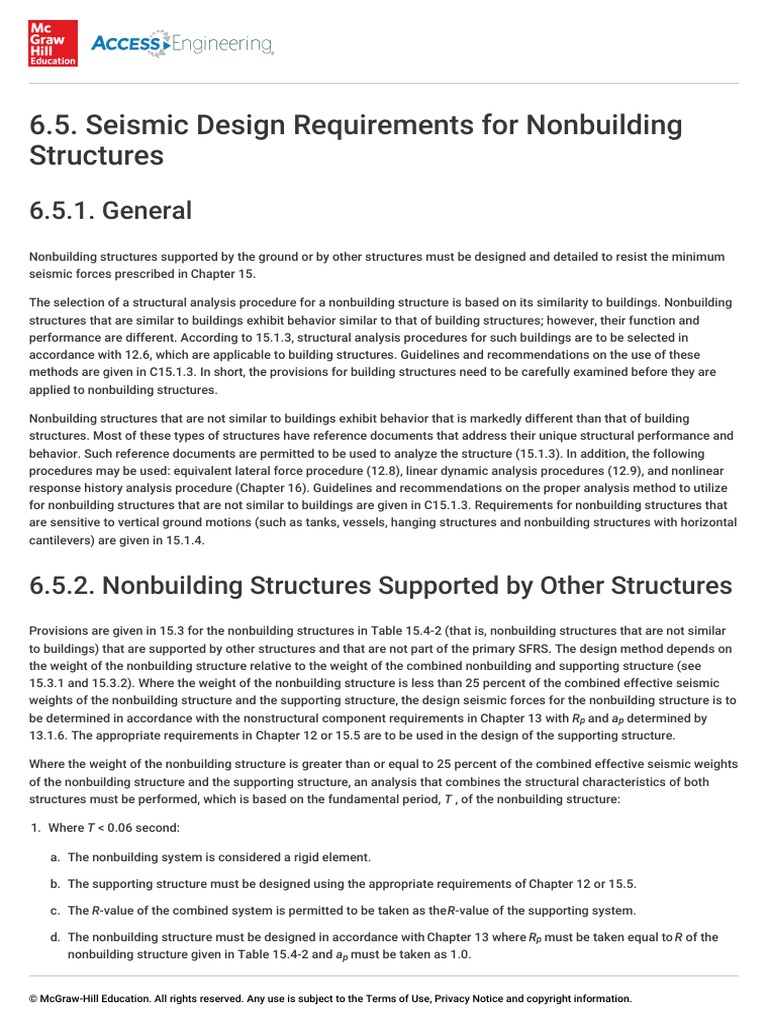 6.5. Seismic Design Requirements For Nonbuilding Structures: 6.5.1 ...