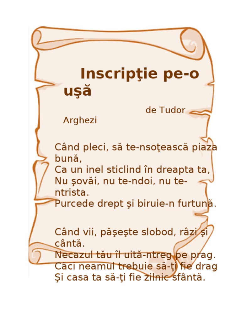 Inscripţie Pe O Usa