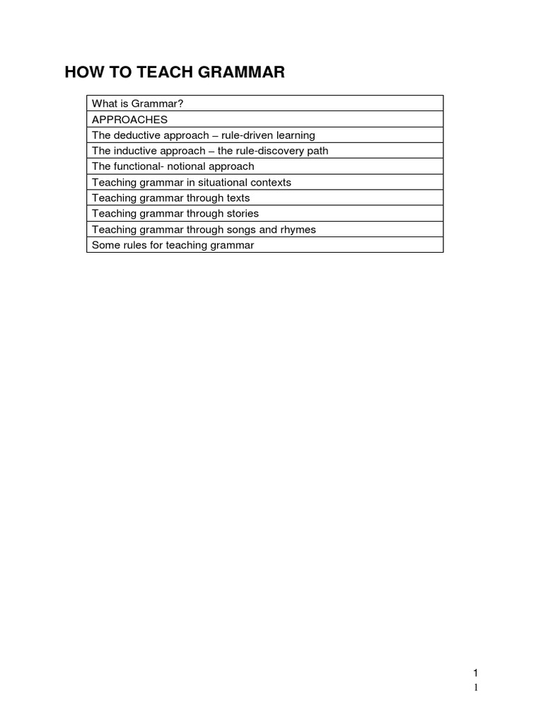 How To Teach Grammar Material | PDF | Grammatical Tense | Learning