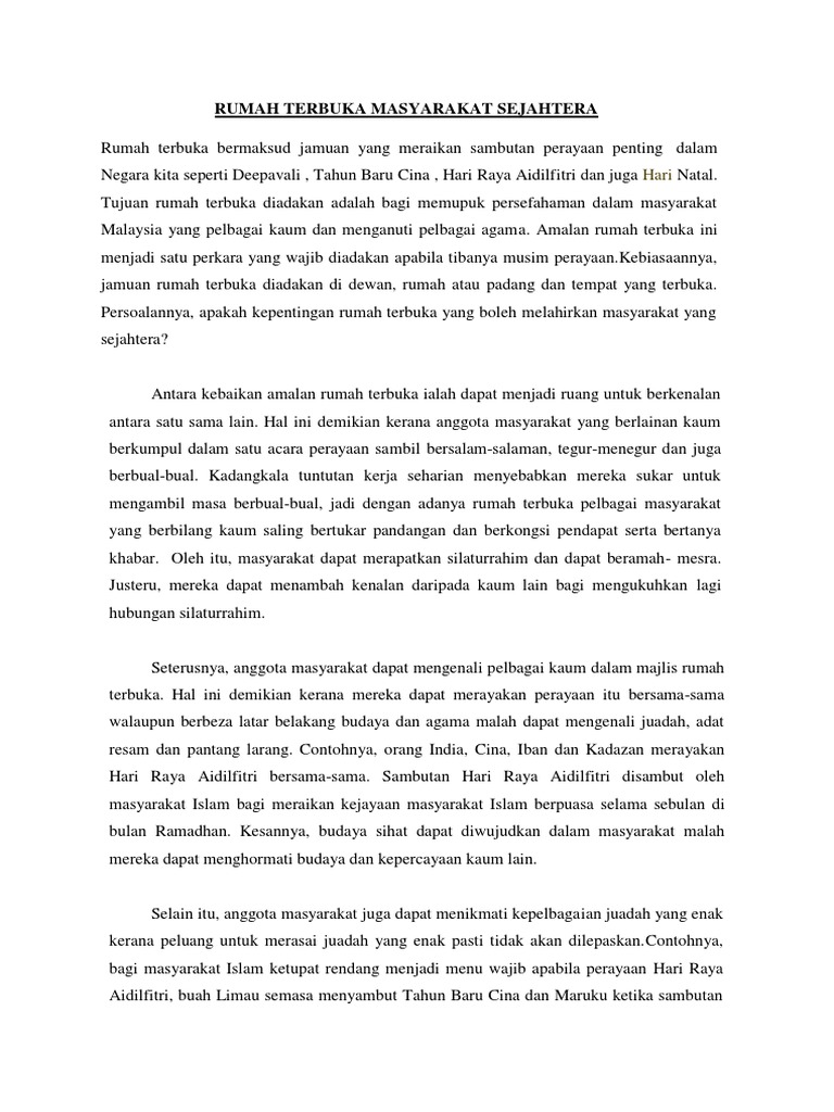 Rumah Terbuka Masyarakat Sejahtera Pdf