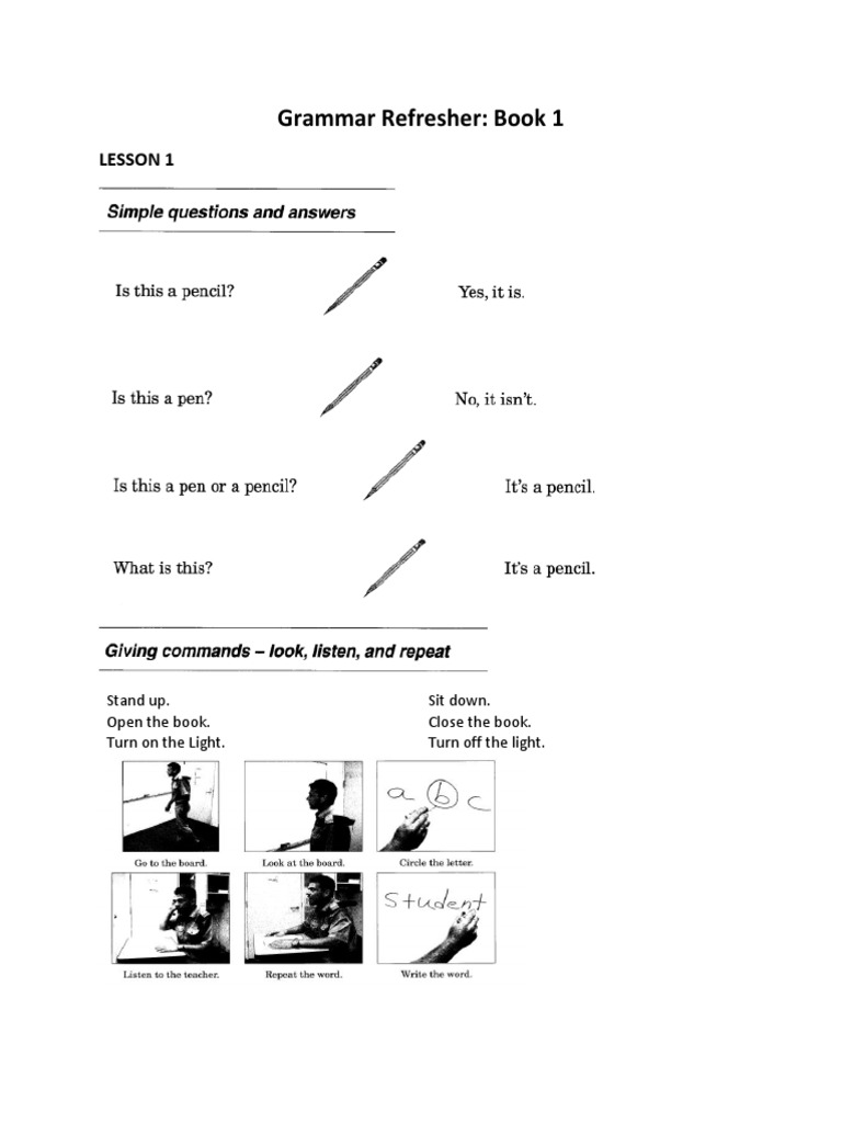 English Grammar Refresher Book 1 | PDF | Language Arts & Discipline ...