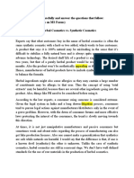 I. Read The Passage Carefully and Answer The Questions That Follow: (Attempt The Mcqs On Ms Forms) Herbal Cosmetics vs. Synthetic Cosmetics