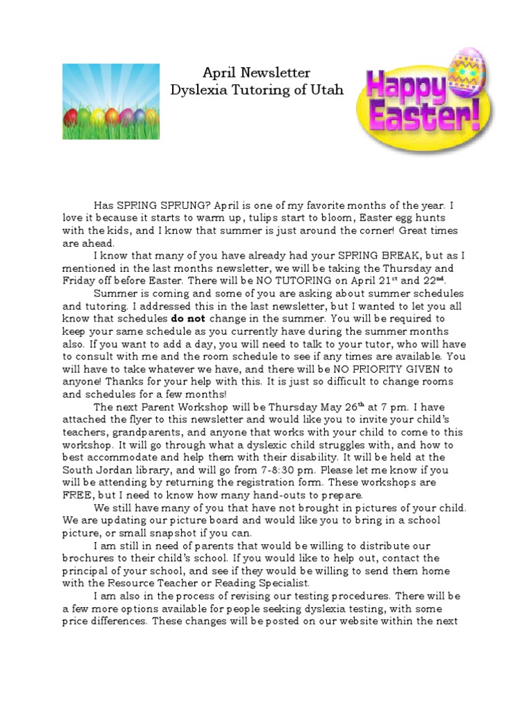 April Newsletter | PDF