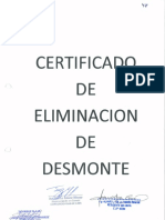 Certificado de Eliminacion de Desmonte