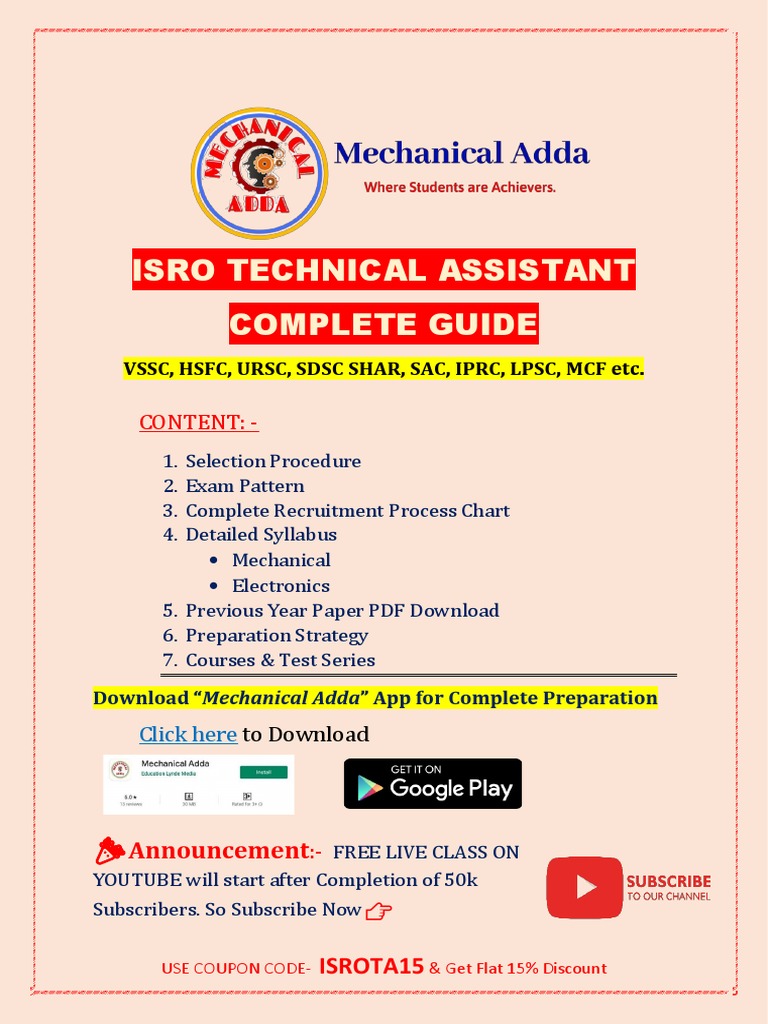 Detailed Syllabus - IsRO Technical Assistant (Mech-ECE) | PDF 