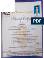 Internship Certificate (2019)