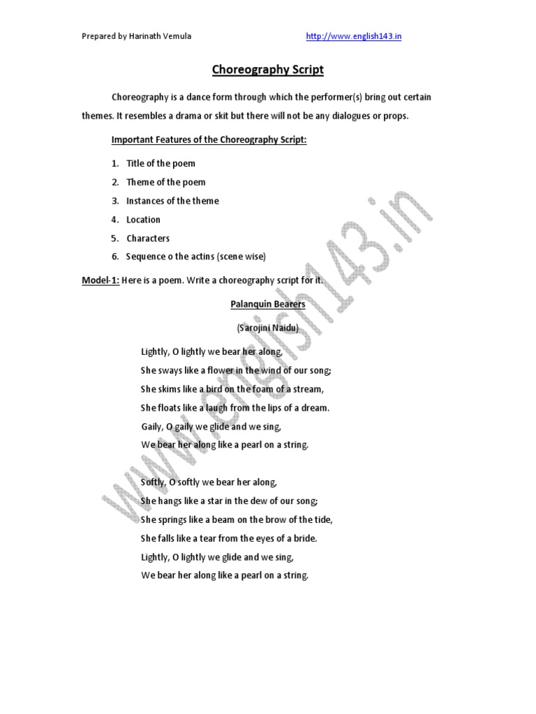 Choreography Script for 
