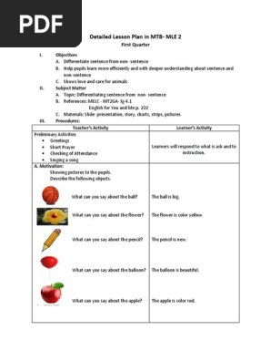 Detailed Lesson Plan in Mtb-Mle