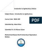 Topic Name: Introduction To Agribusiness Articles