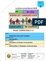 Basic 1 Partipate in Workplace Communication