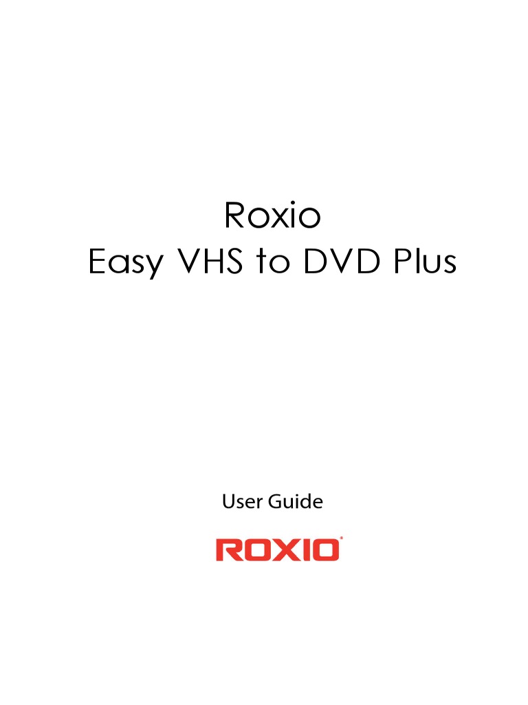 Roxio: Easy VHS To DVD Plus PDF Amplitude Dvd