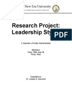 Research Project: Leadership Styles: New Era University