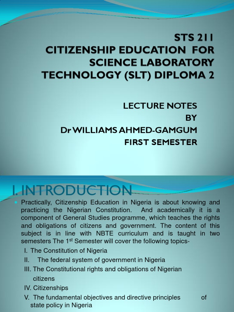 Citizenship Education in Nigeria | PDF | Constitution | Citizenship