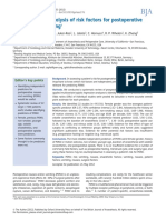 Evidence-Based Analysis of Risk Factors For Postoperative Nausea and Vomiting