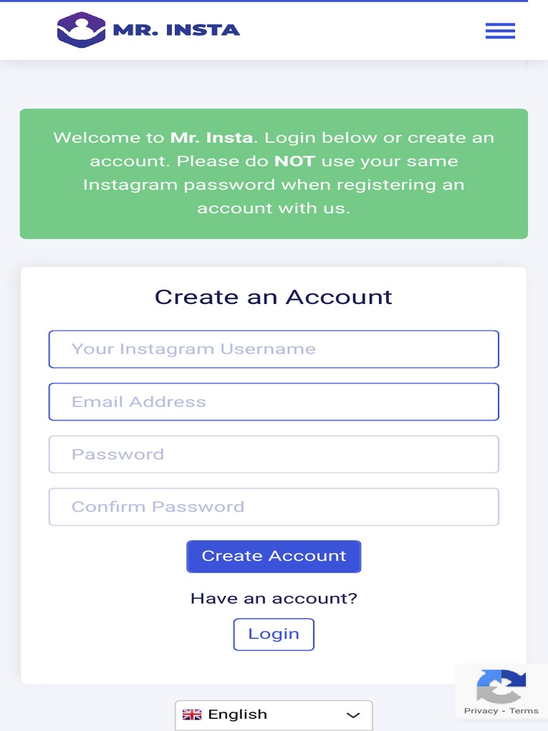 Register Mr. Insta | PDF