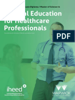 Medical Education For Healthcare Professionals: Certificate / Postgraduate Diploma / Master of Science in