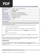 Faculty of Arts, Business and Social Science: Assessment 1 Brief For Students 2020/2021