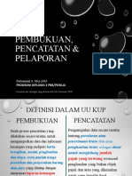 PENGANTAR PERPAJAKAN D3 - Pembukuan, Pencatatan Dan Pelaporan