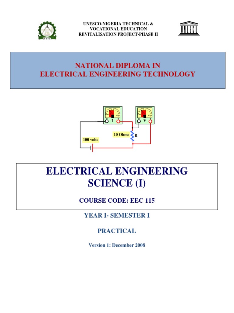 EEC 115 Electrical Engineering Practical | PDF | Series And Parallel ...