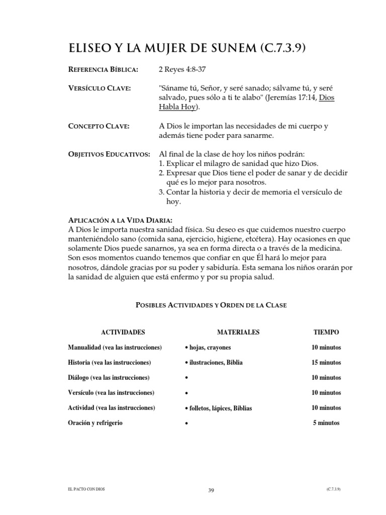 9.eliseo y La Mujer de Sunem | PDF | Oración